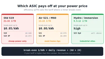 Как выбрать ASIC под свою цену электричества