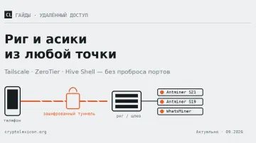 Удалённый доступ к ригу и асикам: Tailscale, ZeroTier и Hive Shell без проброса портов