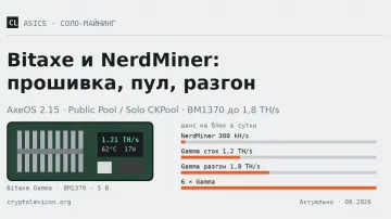 Bitaxe и NerdMiner: какой брать, прошивка AxeOS через браузер, соло-пул и разгон